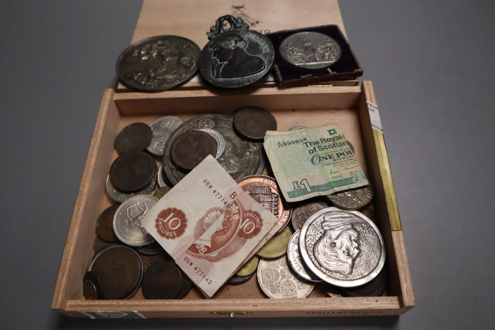 A group of 19th century medal and coins